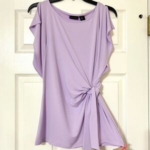 Tahari Lavender Blouse with Side Knot